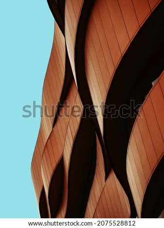 Architecture details Metal sheet Facade curve pattern Building exterior  Royalty-Free Stock Photo #2075528812