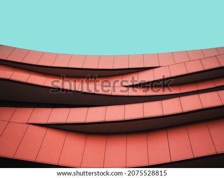 Architecture details Metal sheet Facade curve pattern Building exterior  Royalty-Free Stock Photo #2075528815