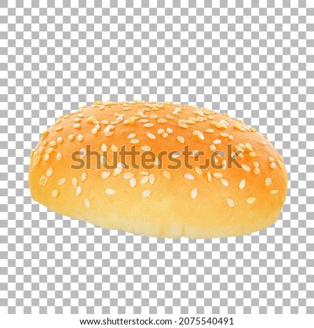 Isolated fresh half bun with transparent background. Royalty-Free Stock Photo #2075540491