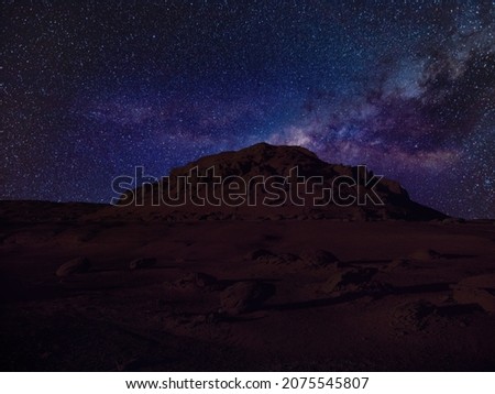 A natural picture of a mountain in the desert of Fayoum, Egypt