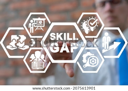 Concept of Skill Gap Expertise. Limitation of knowledge. Royalty-Free Stock Photo #2075613901