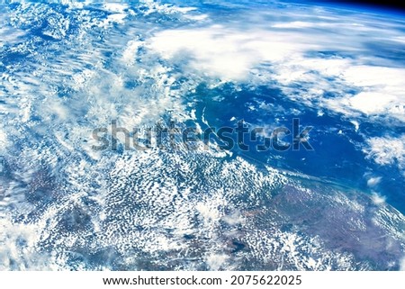 Blue planet Earth seen from space. Digital enhancement. Elements of this mage furnished by NASA