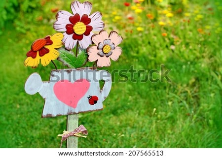 Love Heart on a wooden watering can. You can see more Garden, Picnic, BBQ scene in my set.