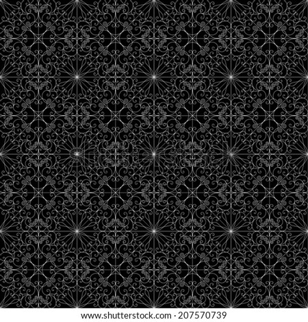 Black and white geometric pattern seamless. Arabesque style