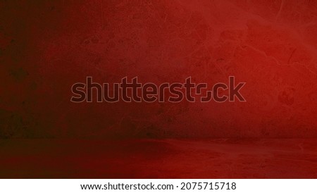 bright red emperado marble floor and wall backgrounds, room, interior, indoor for products displayed. realistic empty room of stone materail with artificial light.