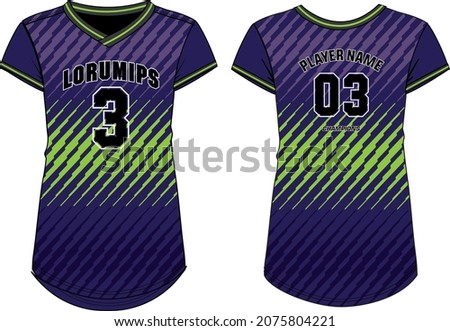 Women Sports Jersey t-shirt design with abstract geometric pattern concept Illustration suitable for girls and Ladies for Volleyball jersey, Football, Soccer and netball, Sport uniform kit for sports