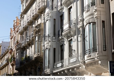 Picture of colourful old apartments  in Valencia, Spain