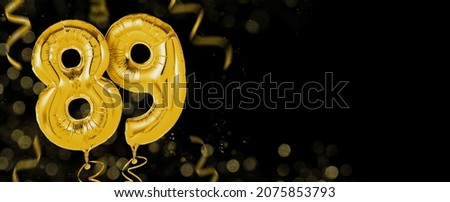 Golden balloons with copy space - Number 89