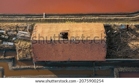 Old building with a broken rooftop at the saltworks