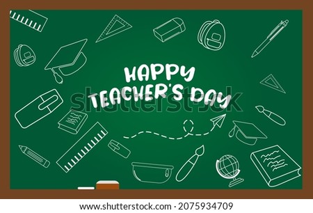 background teacher's day greenboard event Royalty-Free Stock Photo #2075934709