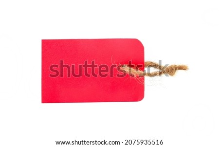 Black Friday Sale or Discount banner. Red clothes tag isolated over white background. Modern minimal design with space for text. Template for promotion, advertising, web, social and fashion ads. High