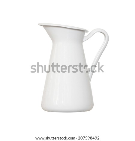 White vertical jug on a white background