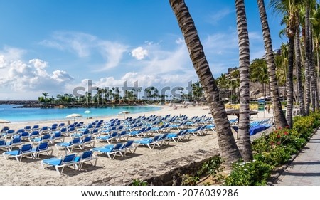 Landscape with Anfi beach, Gran Canaria, Spain Royalty-Free Stock Photo #2076039286