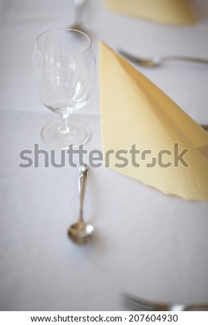 Close up view of shiny cutlery