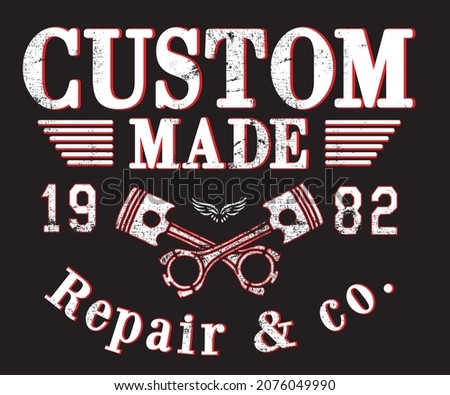 Custom Made motorcycle vintage racing helmet vector print for boy t shirt  Vintage original typography Retro print tee shirt 