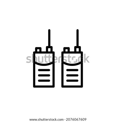 Walkie Talkie With Outline Icon Vector
