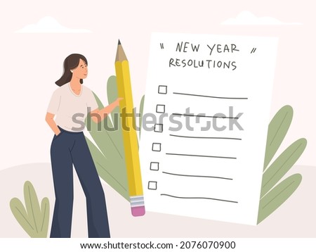 New year resolutions concept illustration Royalty-Free Stock Photo #2076070900