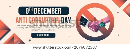 banner horizontal anti coruption day vector flat design Royalty-Free Stock Photo #2076092587
