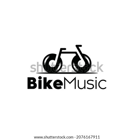 bicycle logo with disc wheel icon illustration