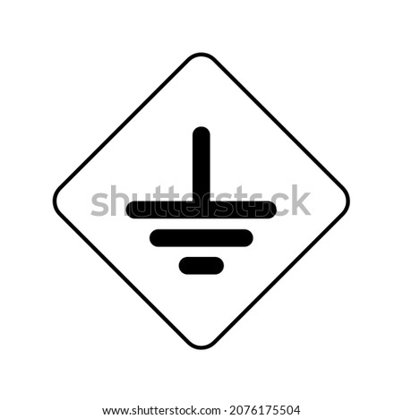 electric ground sign on white background Royalty-Free Stock Photo #2076175504