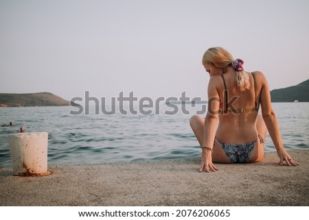 woman back in bikini. summer photo