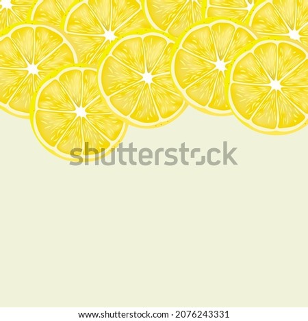 Slices of fresh yellow lemon summer background.

