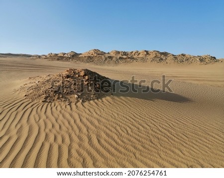 A picture of sand and sand dunes in the Faiyum desert, Egypt