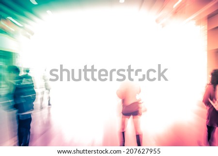 city business people urban scene abstract background, blur motion