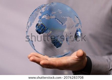Global network concept. World map point. Global network planet E