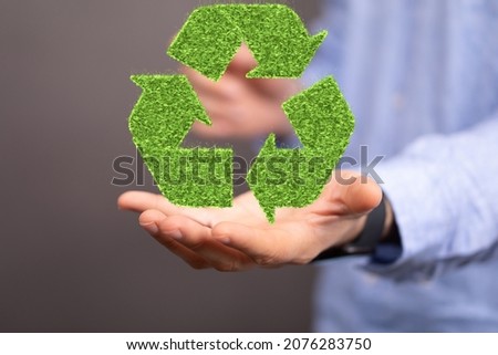 volumetric green recycling sign 3d