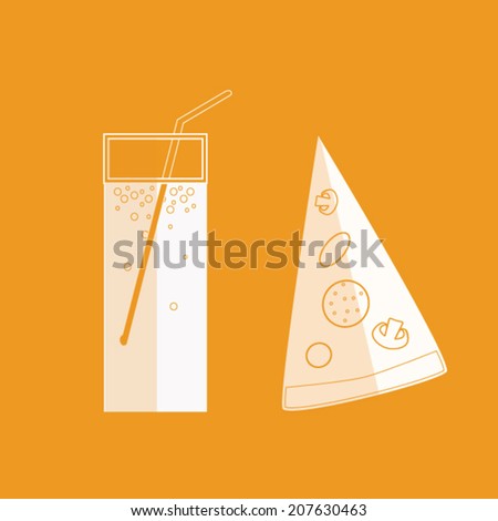 soda and pizza icon for web