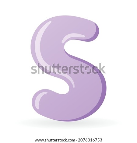 Vector isolated template cartoon letter S of the English alphabet.