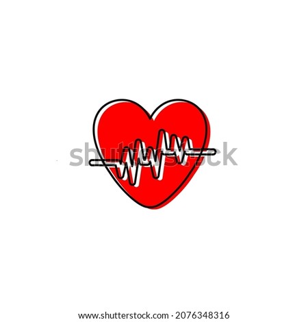 heart pulse icon design template vector isolated illustration