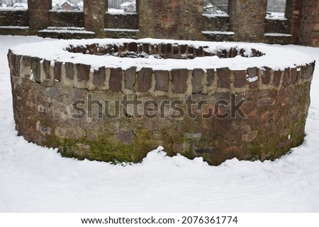 castle ruin above Ulmen in snow