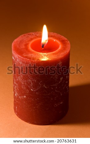 Christmas decoration with  lighted candle