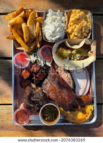 Delicious plate of Texas Barbeque