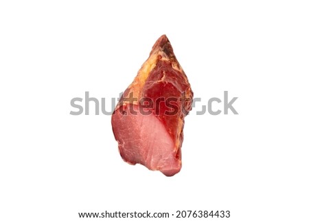 Smoked meat isolated on a white background. Top view. 