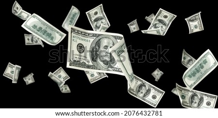 Money falling. American money. Washington American cash, usd background Royalty-Free Stock Photo #2076432781