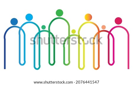 creative symbol concept of diversity , inclusion,people of different shapes, community multi-ethnic business logo abstract idea. partnership,friends icon, corporate identity logo, company, cooperative Royalty-Free Stock Photo #2076441547