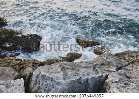 cliff ocean waves the view from the top nature