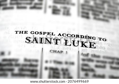 New Testament Scriptures from the Bible Luke Book of Luke Apostle Royalty-Free Stock Photo #2076499669
