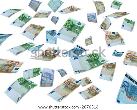 Money flying on white background,real photo of money currencies,see my gallery for more