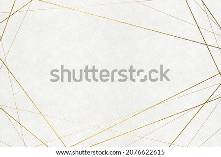 Background image of golden line patterns on white Japanese paper