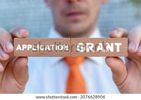 Concept of grants. Application grant. Royalty-Free Stock Photo #2076628906