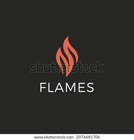 Fire logo. Creative elegant flame logotype. Vector fire icon.
