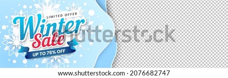 Winter Sale with Empty Space Banner Royalty-Free Stock Photo #2076682747
