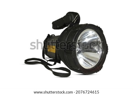 LED flashlight isolated on a white background.