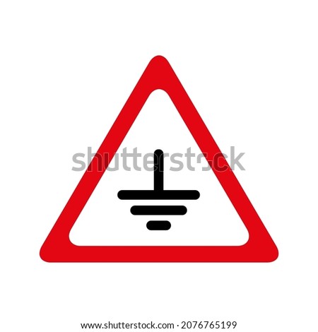 electric ground sign on white background Royalty-Free Stock Photo #2076765199