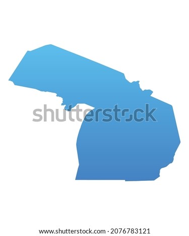 Blue map of Michigan.Vector illustration for infographic and marketing projects.