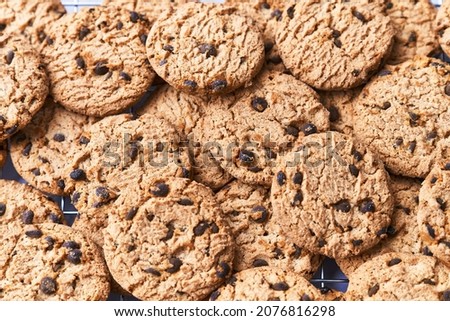 Picture of delicious chocolate cookies texture